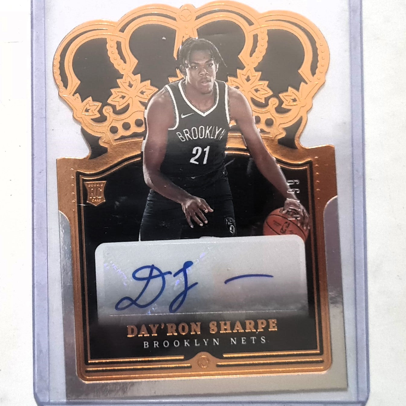 Day'Ron Sharpe 2021-22 Panini Crown Royale Rookie RC bronze auto 52/99 RC-DSH NBA Basketball Brooklyn Nets Excellent/mint sleeved