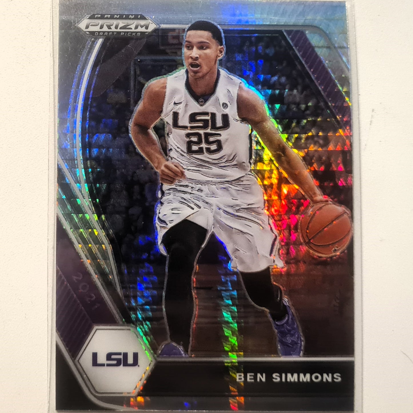 Ben Simmons 2021 Panini Prizm Draft picks prizm holo #71 NBA Basketball LSU Excellent/mint Sleeved