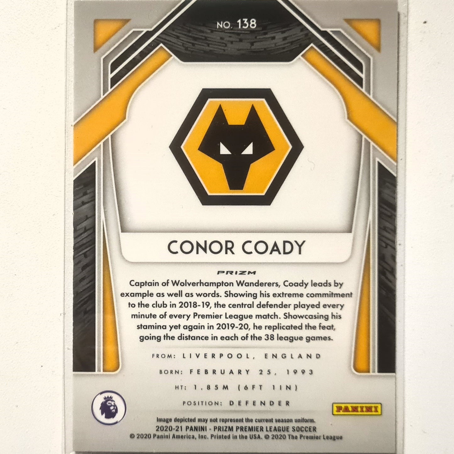 Conor Cody 2020-21 Panini Prizm pink cracked ice #138  Soccer Football Wolverhampton Wanderers Excellent sleeved