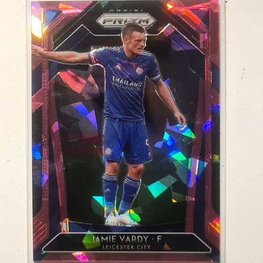 Jamie Vardy 2020-21 Panini Prizm pink cracked ice #133  Soccer Football Leicester City Excellent sleeved