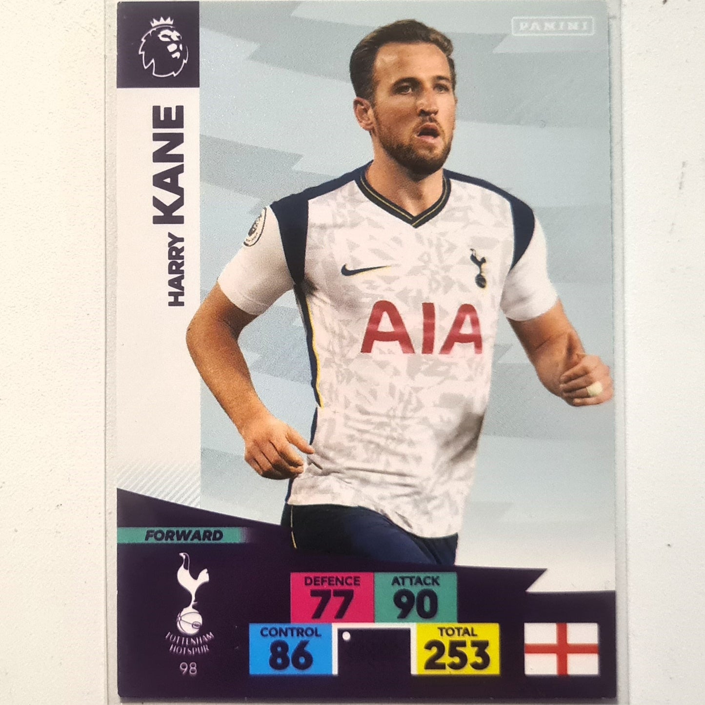 Harry Kane 2020-21 Panini Adrenalyn XL #98 Soccer Football Tottenham Excellent sleeved