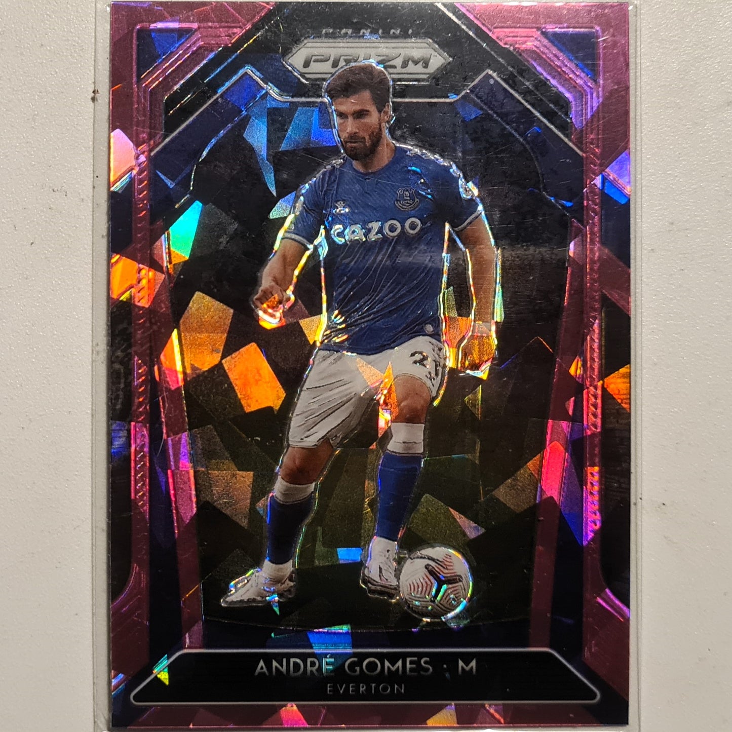 Andre Gomes 2020-21 Panini Prizm pink cracked ice #113 Soccer Football Everton Excellent/mint Sleeved