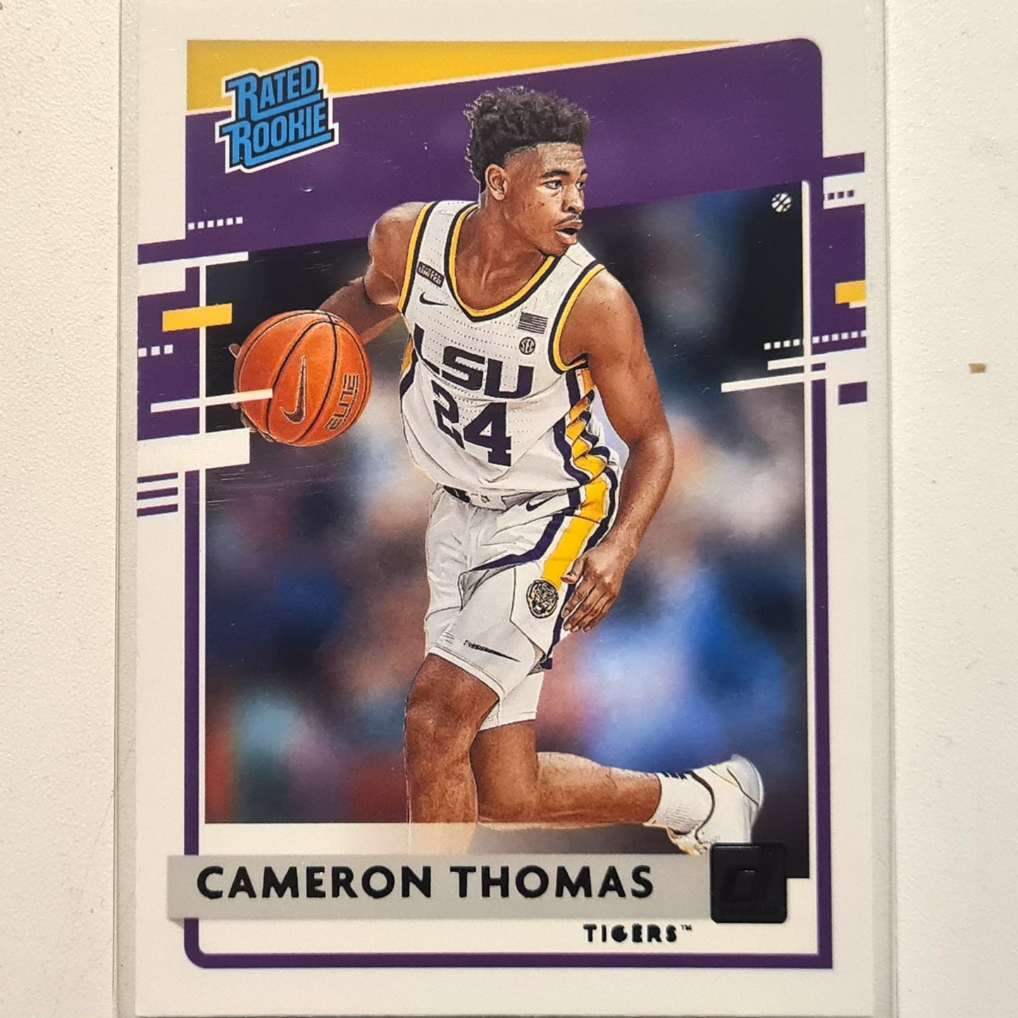 Cameron Thomas 2021 Panini Donruss Rated rookie Draft Picks Rookie RC #40 NBA Basketball LSU/Brooklyn Nets excellent Sleeved