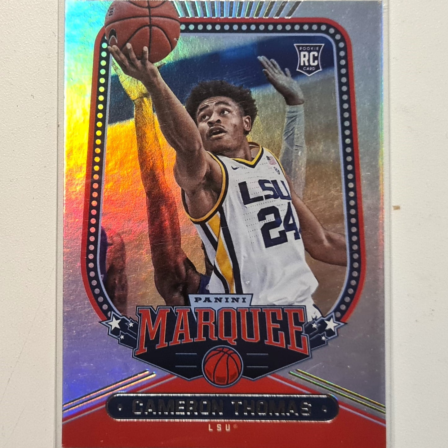 Cameron Thomas 2021 Panini Marquee Draft Picks Rookie RC Refractor #155 NBA Basketball LSU/Brooklyn Nets excellent Sleeved