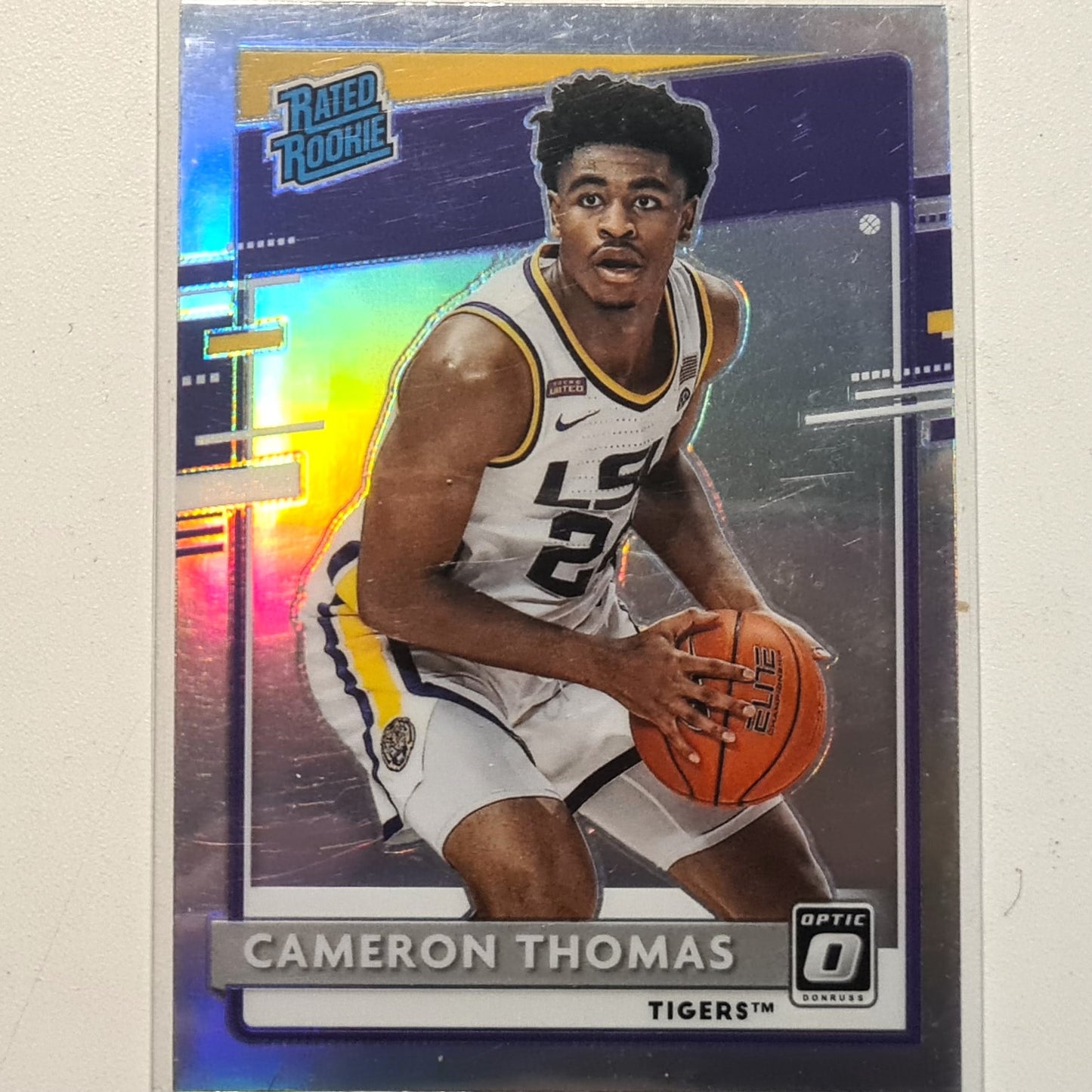 Cameron Thomas 2021 Panini Chronicles Donruss optic Rated Rookie RC PRIZM #215 NBA Basketball LSU/Brooklyn Nets excellent Sleeved