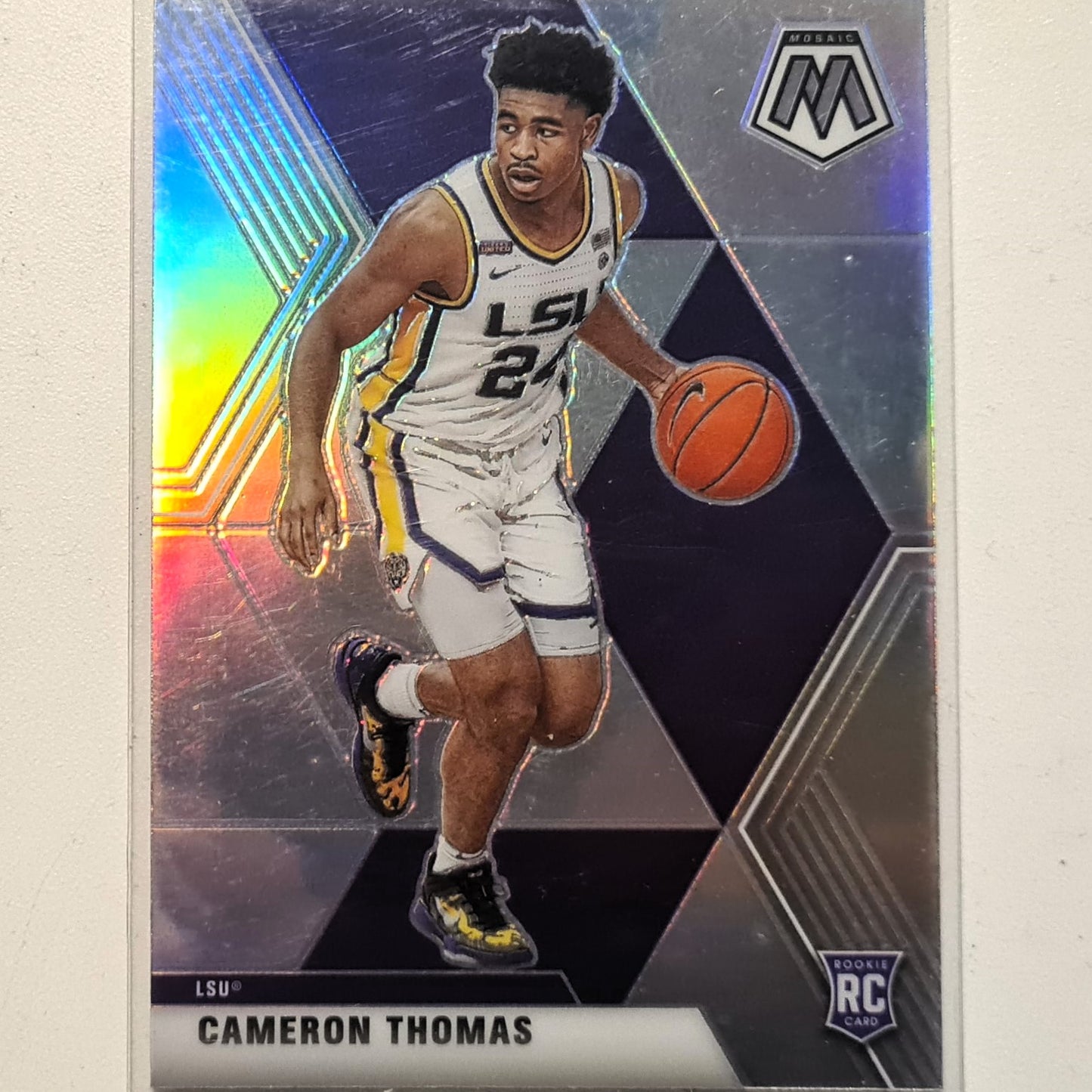 Cameron Thomas 2021 Panini Chronicles mosaic draft picks Rookie RC PRIZM #265 NBA Basketball LSU/Brooklyn Nets excellent Sleeved