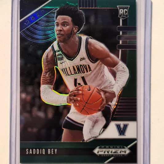 Saddiq Bey 2020 Panini Prizm Draft Picks Rookie Green RC #19 NBA Basketball Detroit Pistons/Villanova excellent/mint Sleeved