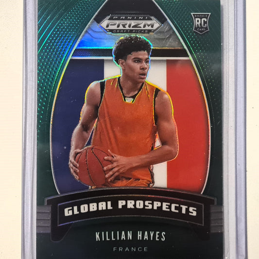 Killian Hayes 2020-21 Panini Prizm Draft Picks green prizm global prospects Rookie RC #96 NBA Basketball Detroit Pistons/France Excellent/Mint Sleeved