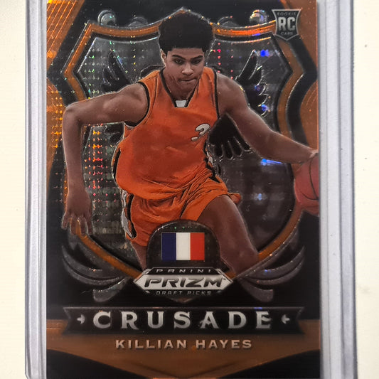Killian Hayes 2020-21 Panini Prizm Draft picks orange crusade Rookie RC Numbered 45/49 #270 NBA Basketball Detroit Pistons Excellent/Mint Sleeved