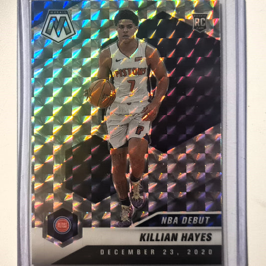 Killian Hayes 2020-21 Panini Mosaic NBA Debut silver holo Rookie RC #270 NBA Basketball Detroit Pistons Excellent/Mint Sleeved