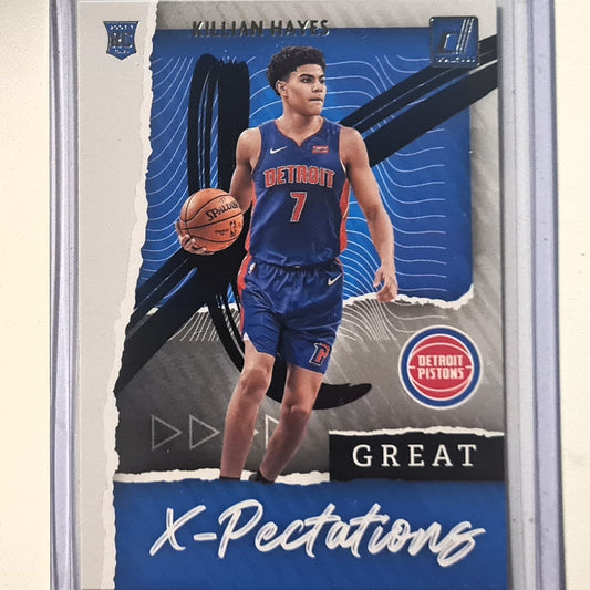 Killian Hayes 2020-21 Panini Donruss X-pectations Rookie RC #7 NBA Basketball Detroit Pistons Excellent/Mint Sleeved