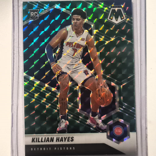Killian Hayes 2020-21 Panini Mosaic green prizm Rookie RC #222 NBA Basketball Detroit Pistons Excellent/Mint Sleeved