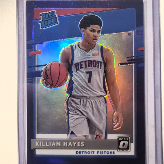 Killian Hayes 2020-21 Panini Donruss Rated Rookie purple prizm RC #157 NBA Basketball Detroit Pistons Excellent/Mint Sleeved