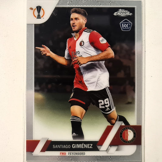 Santiago Gimenez 2023 Topps chrome Europa League Rookie RC  Football Soccer Feyenoord mint Sleeved