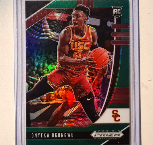 Onyeka Okongwu 2020 Panini Prizm Draft Picks Rookie RC Green #45 NBA Basketball USC/Atlanta Hawks Excellent/Mint Sleeved