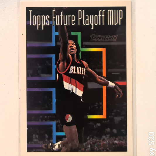 Clyde Drexler 1994 Topps Gold future playoff MVP #306 NBA Basketball Portland Trail Blazers Excellent Sleeved