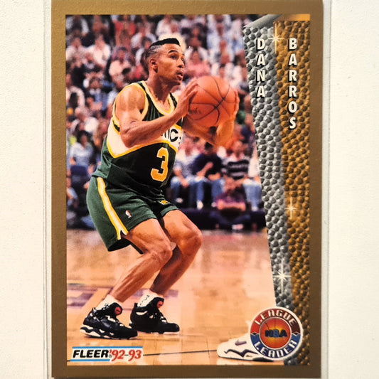 Dana Barros 1992 Fleer 92-93 League Leader #243 NBA Basketball Seattle Super Sonics Excellent Sleeved