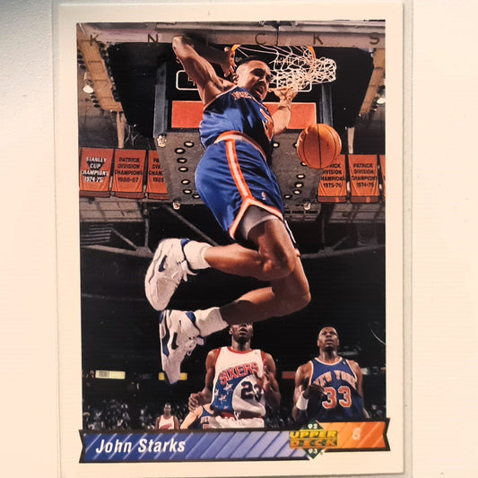 John Starks 1992 Upper-Deck #282 NBA Basketball New York Knicks Excellent Sleeved
