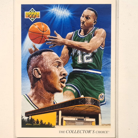 Derek Harper 1992 Upper-Deck Alan Studt illustrated artwork #49 NBA Basketball Dallas Mavericks Excellent Sleeved