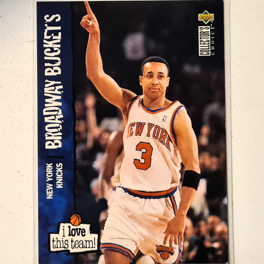 John Starks 1995 Upper-Deck I Love this team #383 NBA Basketball New York Knicks Very good sleeved