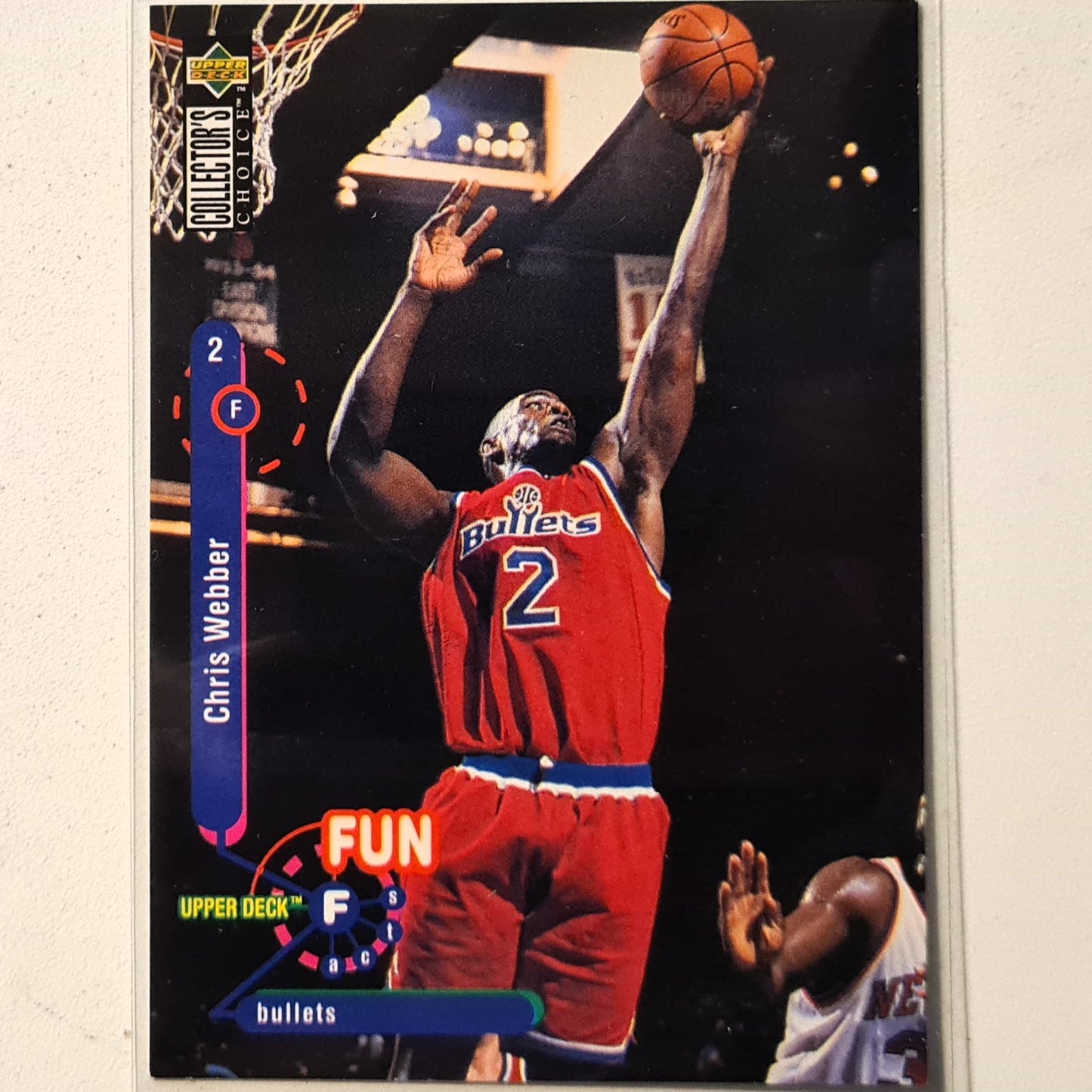 Chris Webber 1995 Upper-Deck Fun Facts #194 NBA Basketball Washington Bullets very good Sleeved