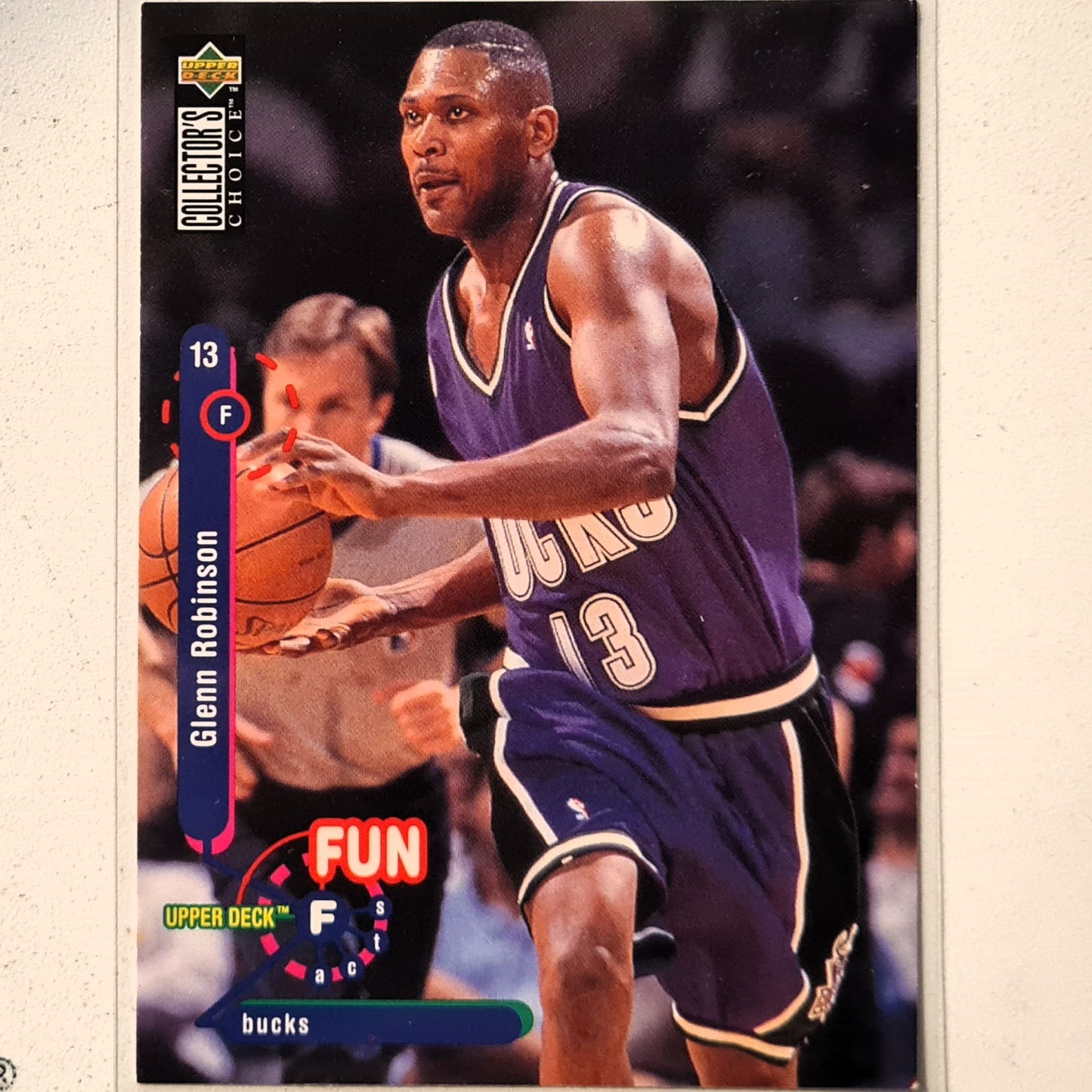 Glenn Robinson 1995 Upper Deck Fun Facts #180 NBA Basketball Milwaukee Bucks Good Sleeved