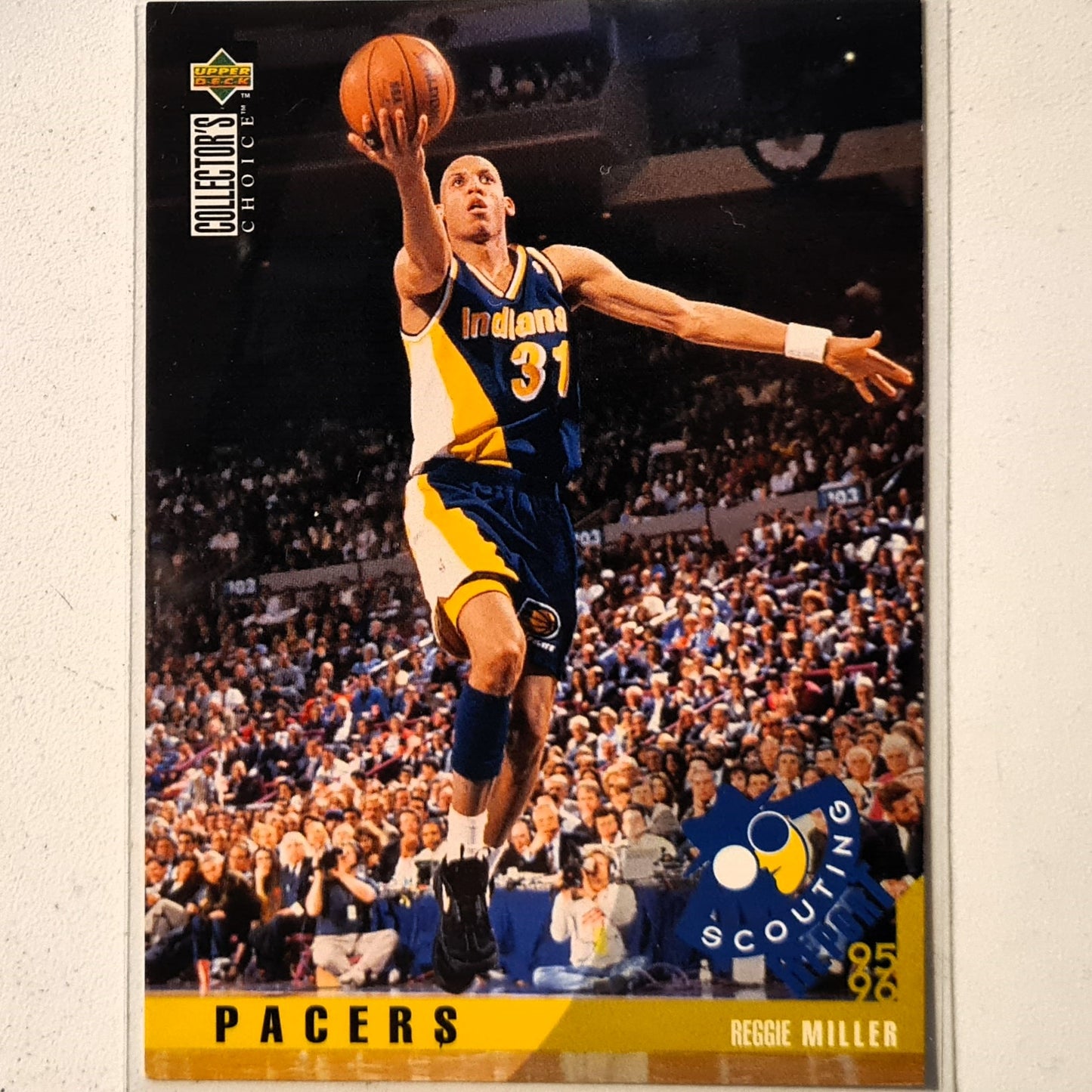 Reggie Miller 1995 Upper Deck Scouting Report #331 NBA Basketball Indiana Pacers Very Good Sleeved