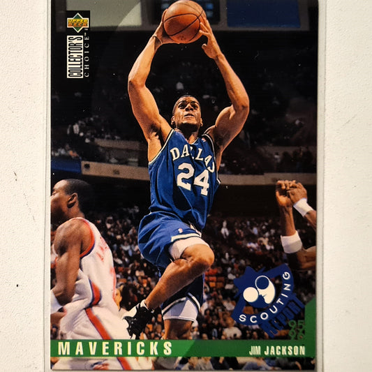 Jim Jackson 1995 Upper-Deck Scouting Report #326 NBA Basketball Dallas Mavericks very good Sleeved