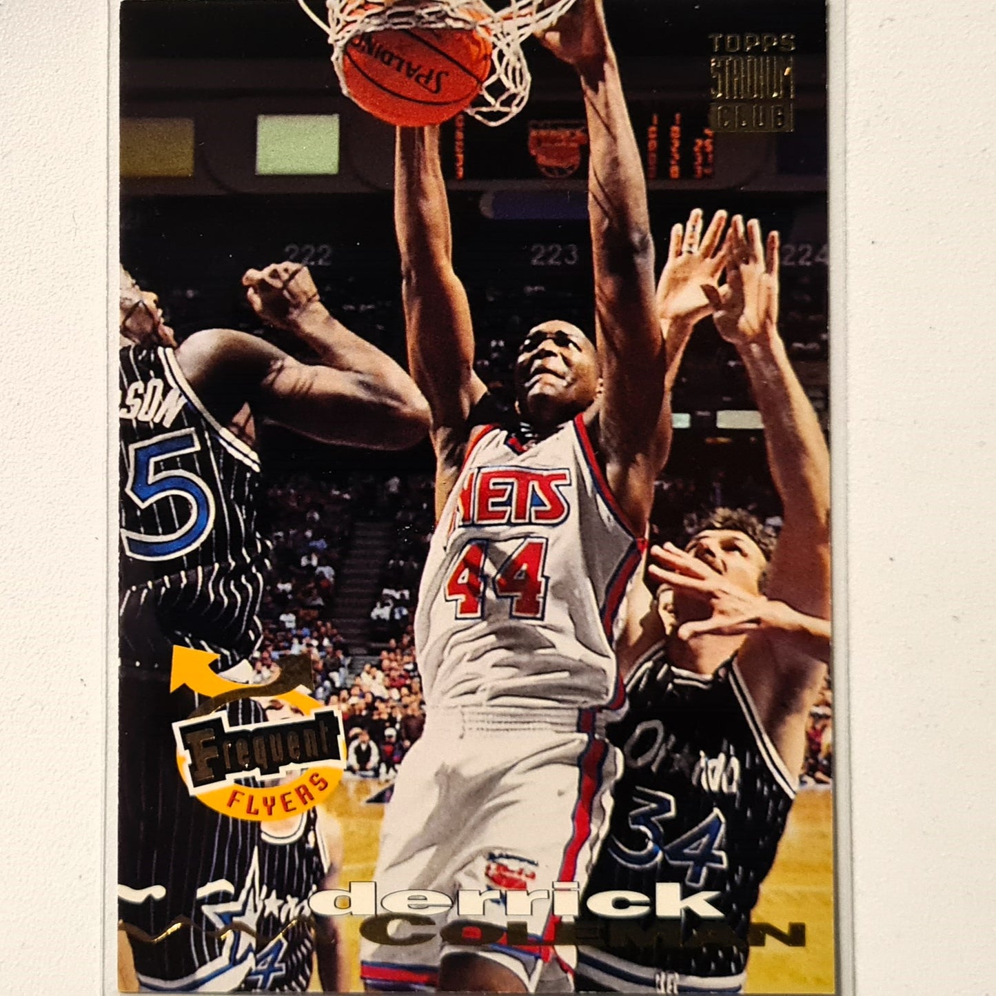 Derrick Coleman 1994 Topps Stadium Club Frequent Flyers #190 NBA Basketball new jersey nets Very Good sleeved