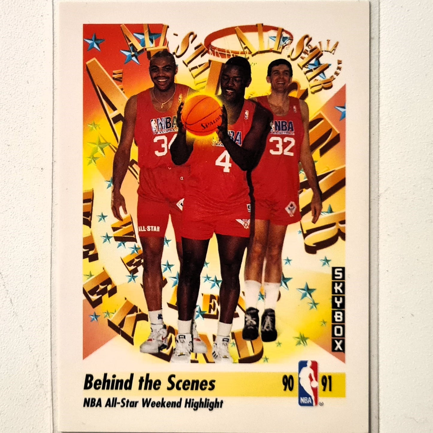 Charles Barkley Joe Dumars etc 1991 Skybox All-Star Weekend behind the scenes #317 NBA Basketball  Very good sleeved