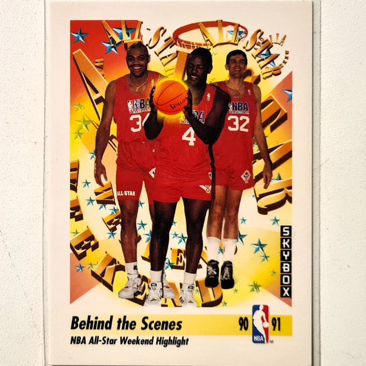 Charles Barkley Joe Dumars etc 1991 Skybox All-Star Weekend behind the scenes #317 NBA Basketball  Very good sleeved