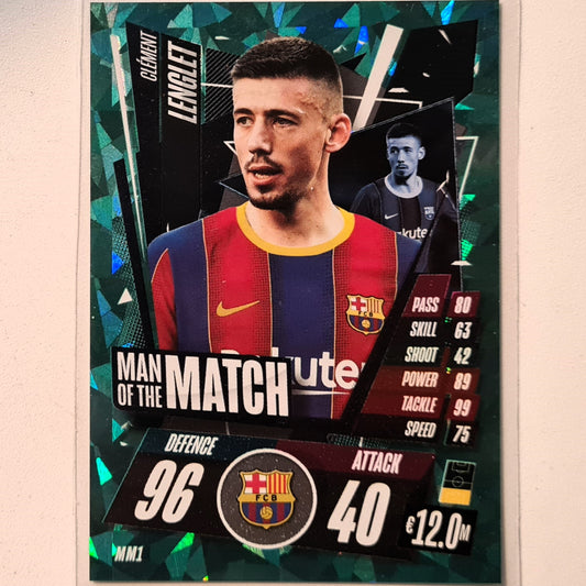 Clément Lenglet 2020-21 Topps Match Attax Man of the match MM1 Soccer Football Club Barcelona Excellent Sleeved