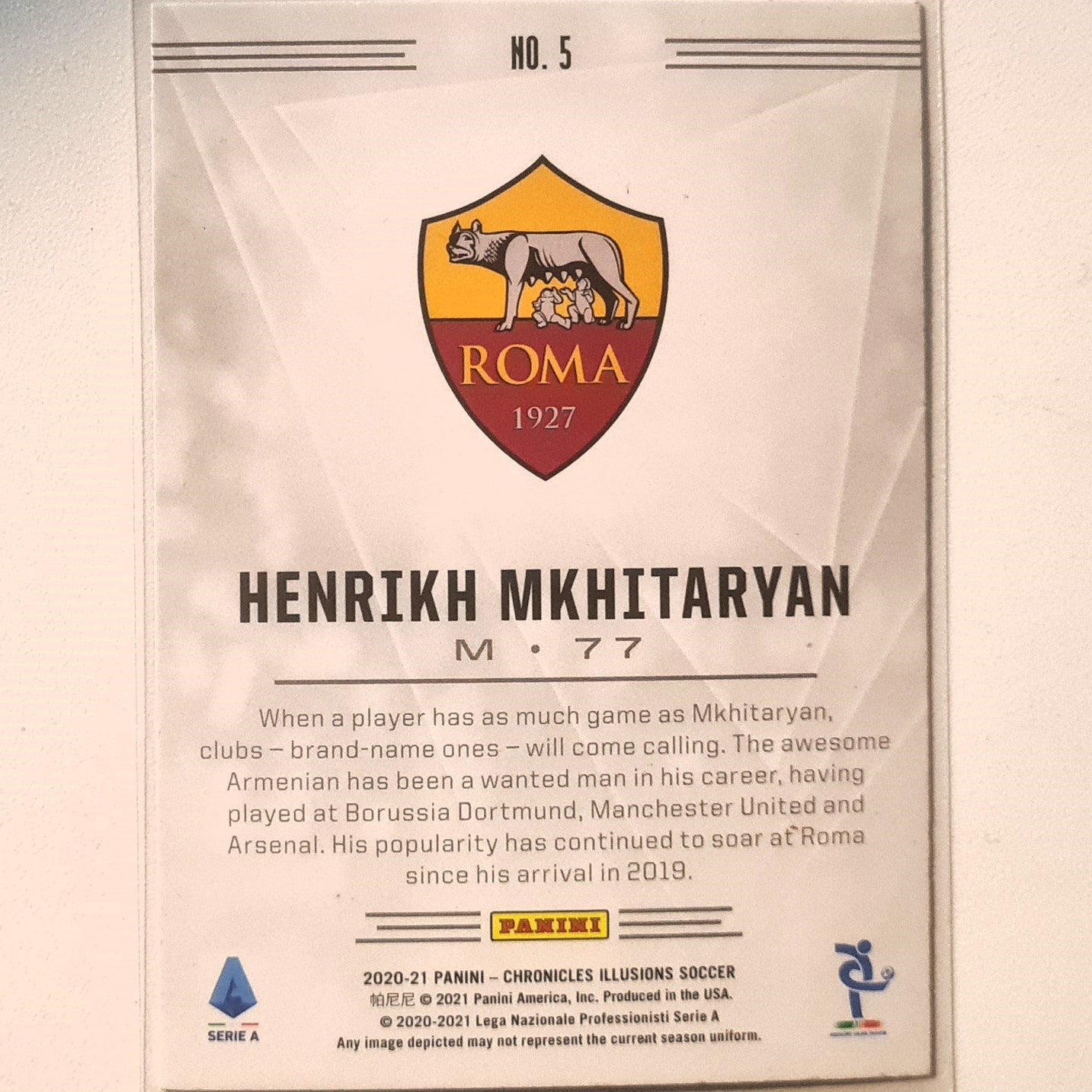 Henrikh Mkhitaryan 2020-21 Panini Illusions Gold Circles rare #5 Soccer Football Roma Excellent Sleeved