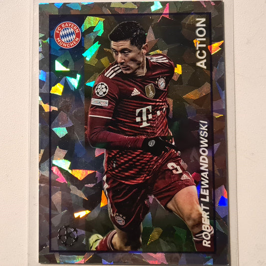 Robert Lewandowski 2022 Topps merlin heritage 97 cracked ice #131 Soccer Football Bayern Munich Excellent sleeved