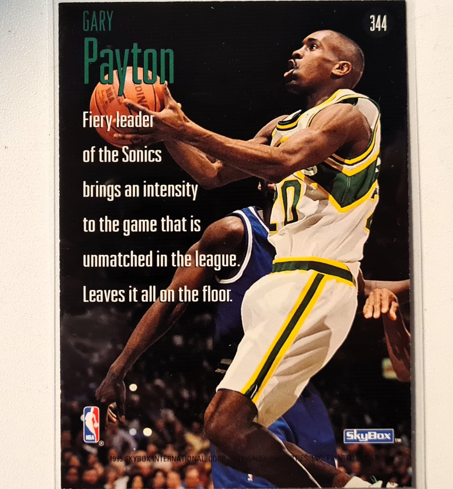 Gary Payton 1995 Skybox Sky Pilots #344 NBA Basketball Seattle Super Sonics very good Sleeved