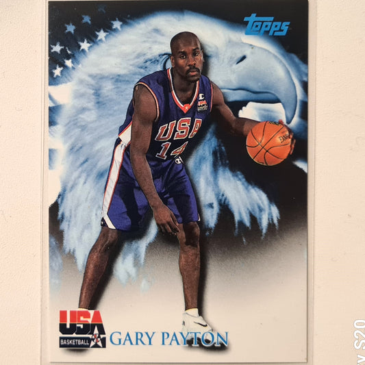 Gary Payton 2000 Topps Team USA Basketball #74  NBA Basketball Seattle Super Sonics Excellent Sleeved