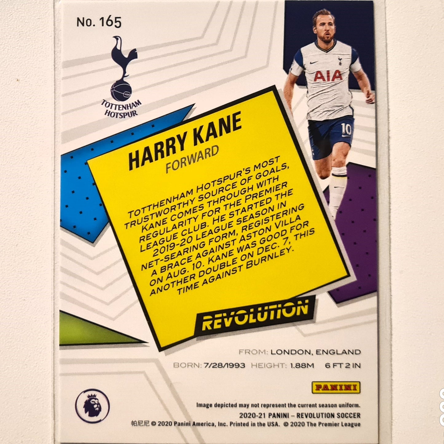 Harry Kane 2020-21 Panini Revolution #165 Soccer Football Tottenham Hotspur Excellent/mint sleeved