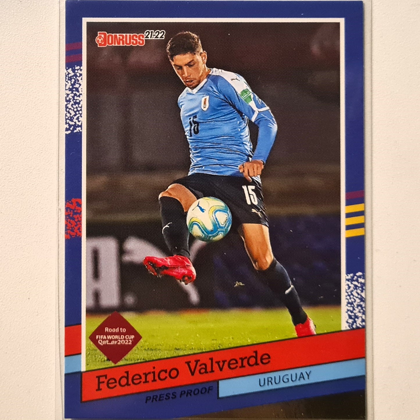 Federico Valverde 2021-22 Donruss road to FIFA world cup Qatar 2022 gold press proof #15 Soccer Football Uruguay Excellent sleeved