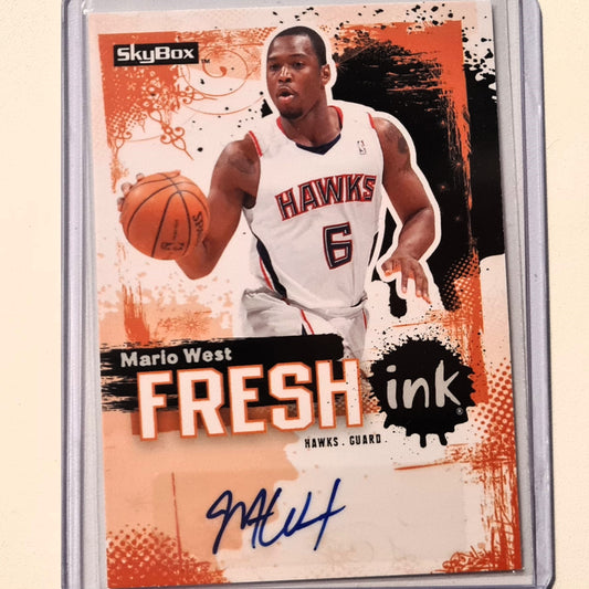 Mario West 2008-09 Upper-Deck Skybox Fresh Ink Auto FI-MW NBA Basketball Atlanta Hawks Superb Sleeved