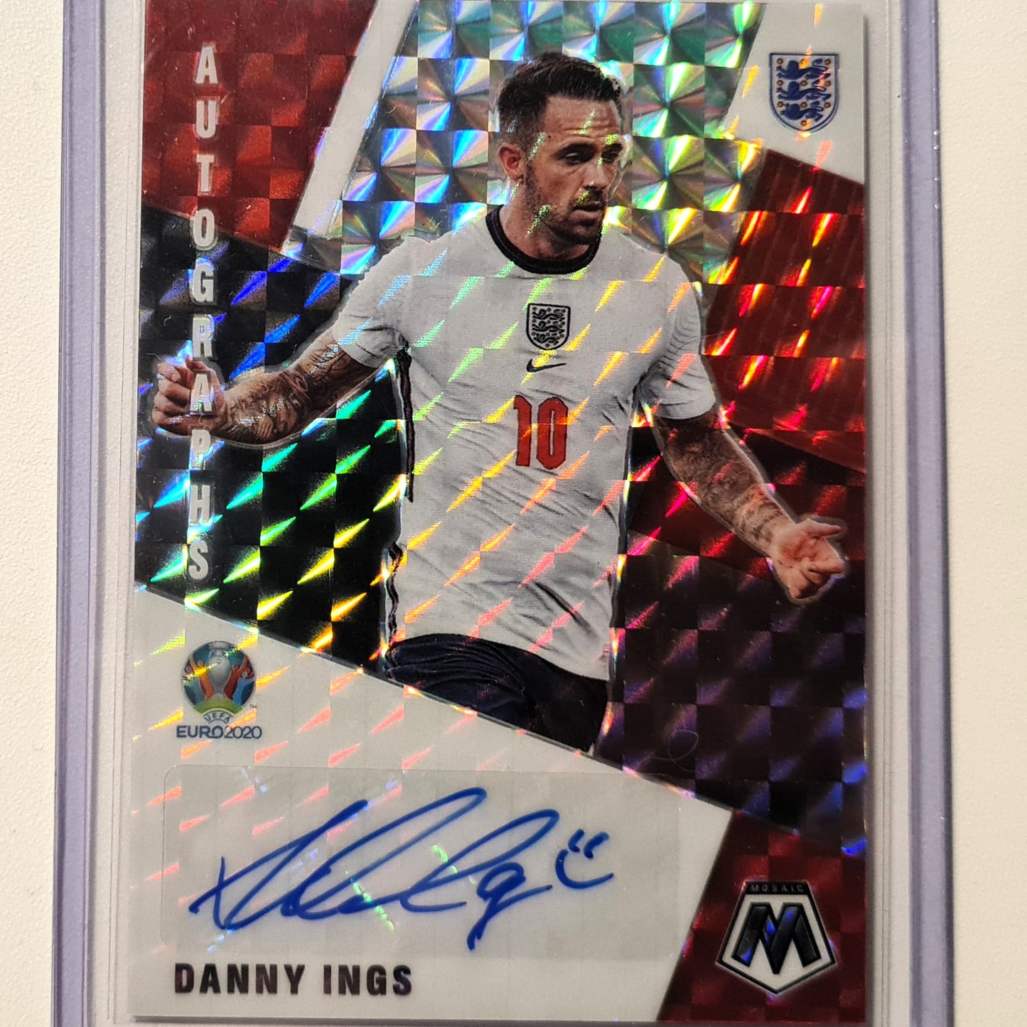 Danny Ings 2021 Panini Mosaic UEFA Euro 2020  Prizm autographs AutovAM-DI Soccer Football England Excellent/mint Sleeved