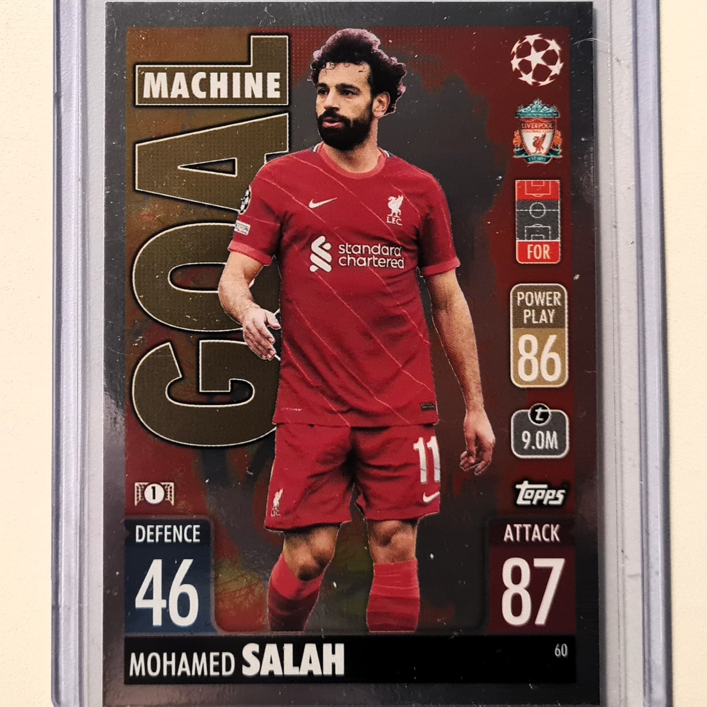 Mohammed Salah 2021-22 Topps Match Attax Goal machine #60 Soccer Football Liverpool Excellent Sleeved