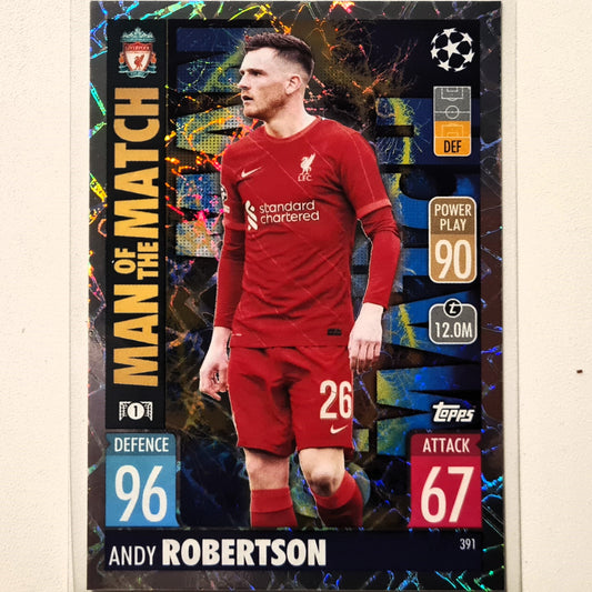 Andy Robertson 2021-22 Topps Match Attax Man of the match #391 Soccer Football Liverpool FC Excellent Sleeved