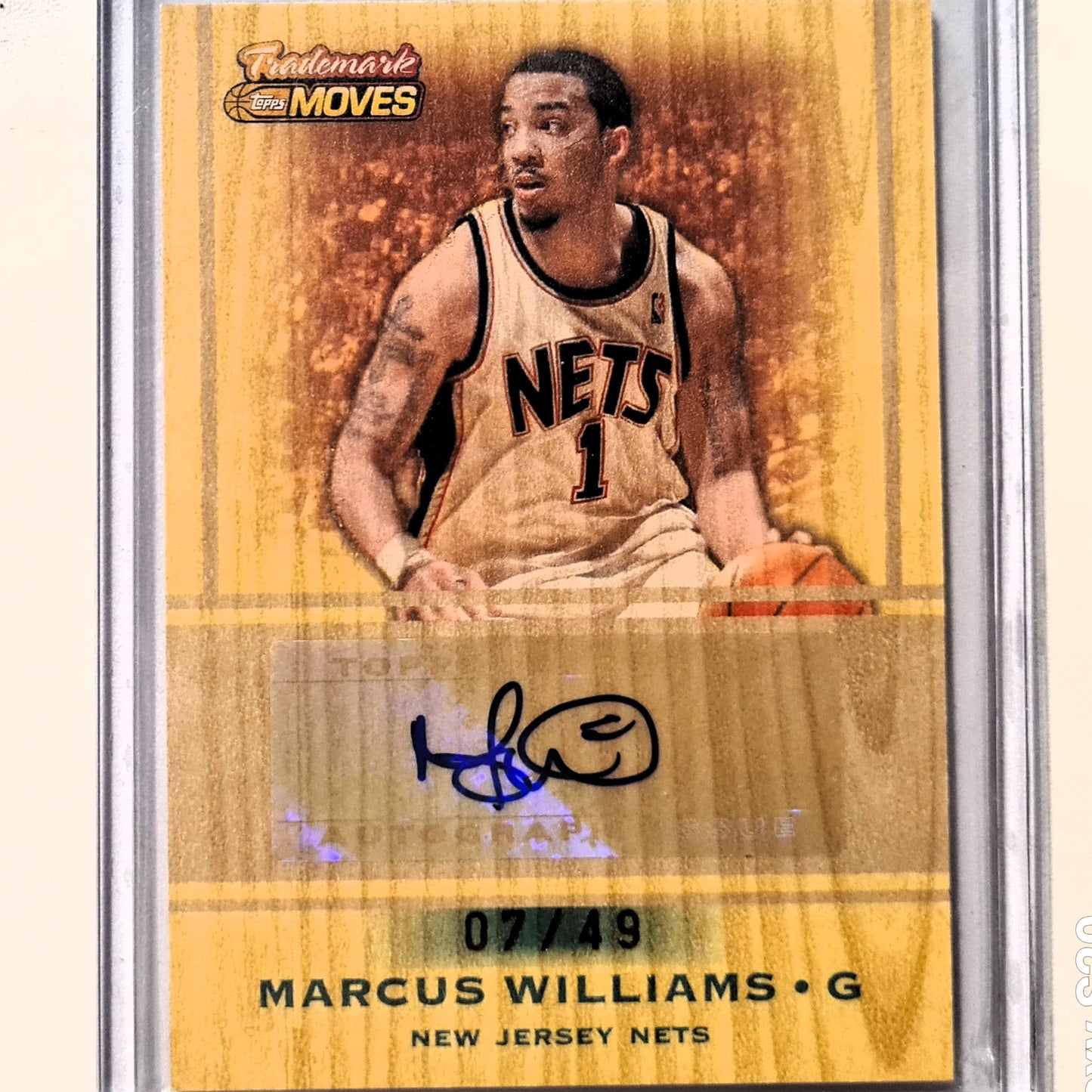 Marcus Williams 2007 Topps trademark Moves Autograph issue 07/49 Auto TI-MW  NBA Basketball New Jersey Nets Excellent/Mint Sleeved