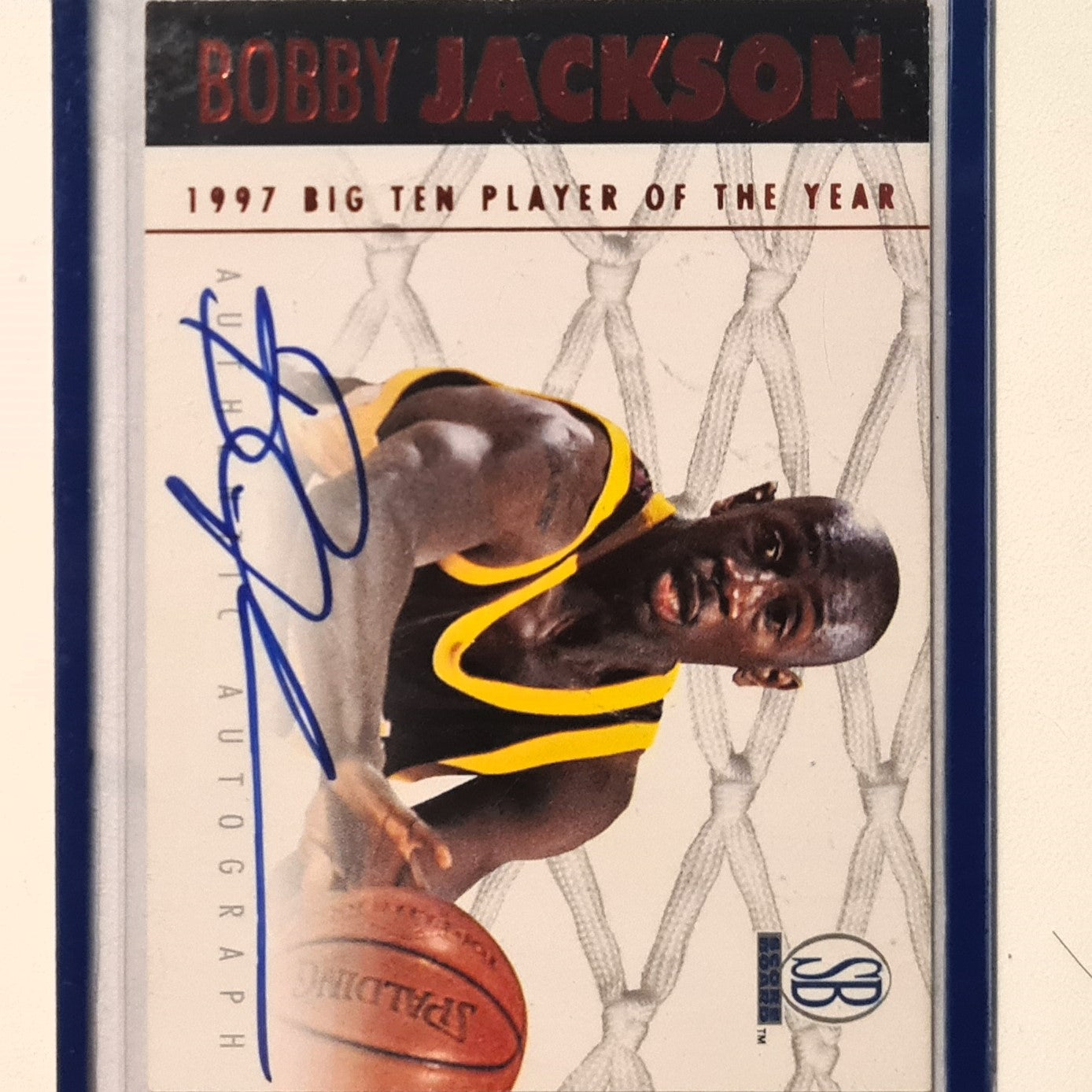 Bobby Jackson 1997  Scoreboard big ten player of the year auto card Rookie RC NBA basketball Denver Nuggets good Sleeved