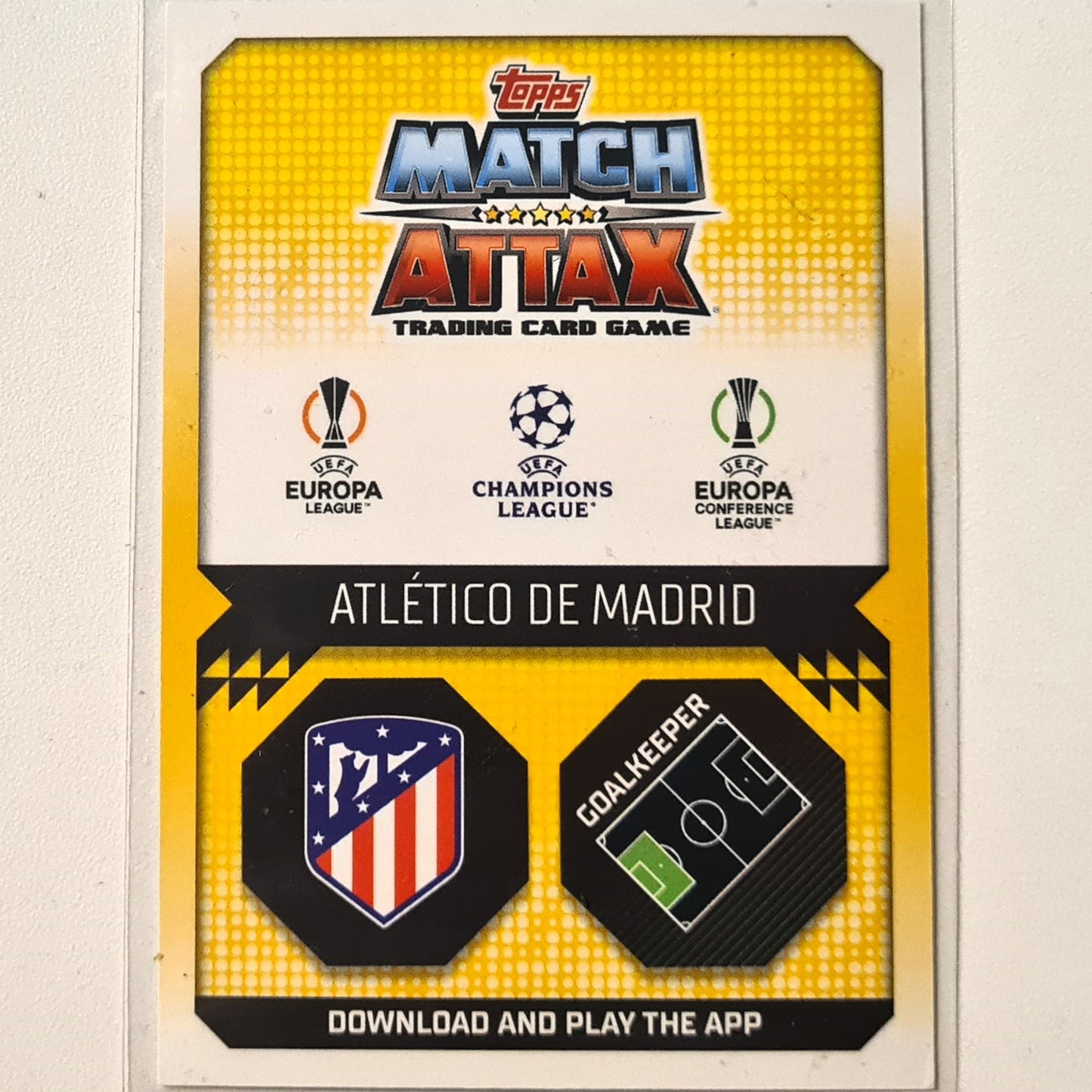 Jan Oblak 2022-23 Topps Match Attax Stopper Holo #155 Soccer Football Atletico Madrid Excellent Sleeved