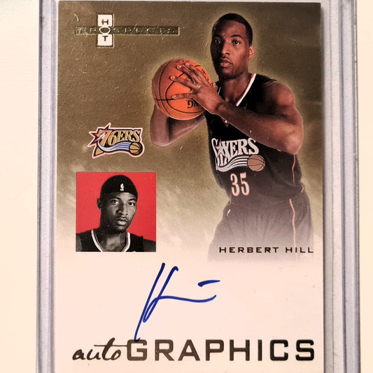 Herbert Hill 2007-08 Fleer Hot prospects Autographics Auto Rookie RC AU-HH NBA Basketball Philadelphia 76ers excellent sleeved