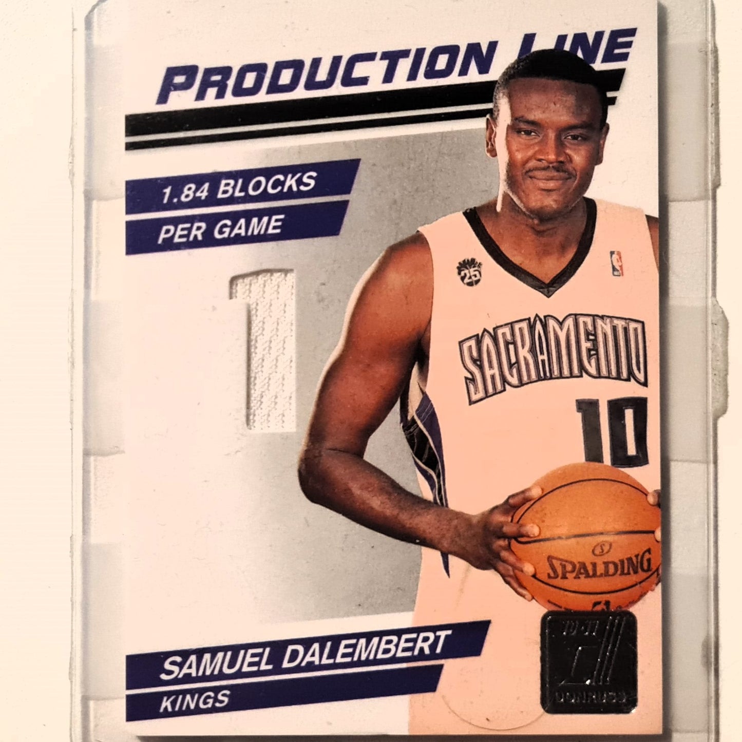 Samuel Dalembert 2010 Panini Donruss production line number 1 relic patch 207/299 #67 NBA Basketball Sacramento Kings excellent sleeved