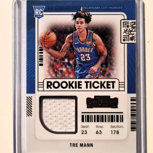 Tre Mann 2021-22 Panini Contenders Rookie Ticket RC patch RTS-TMA NBA Basketball Oklahoma city thunder Excellent/mint Sleeved