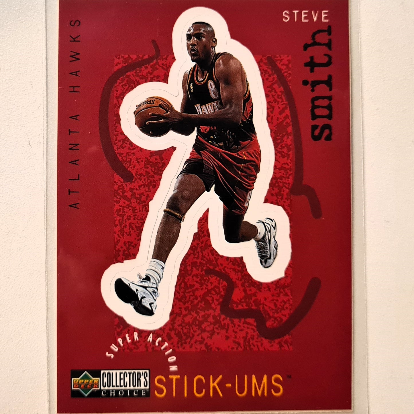 Steve Smith 1997 Upper Deck Stick-ums S1 NBA Basketball Atlanta Hawks Excellent/mint sleeved