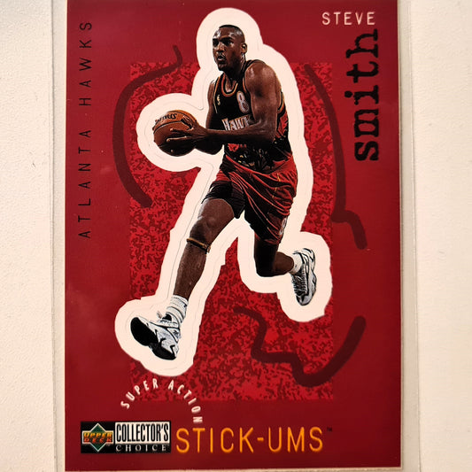 Steve Smith 1997 Upper Deck Stick-ums S1 NBA Basketball Atlanta Hawks Excellent/mint sleeved